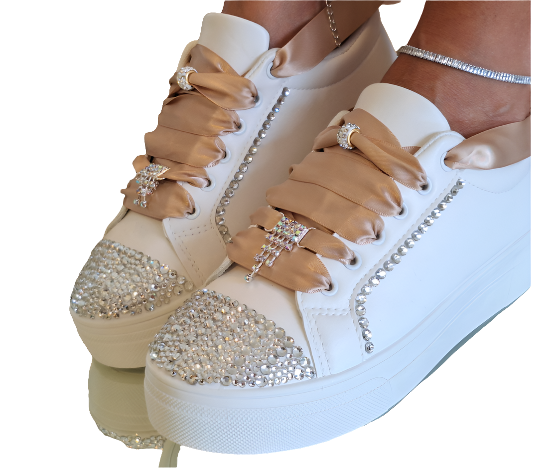 Unic Decorated Sneakers-White&Gold